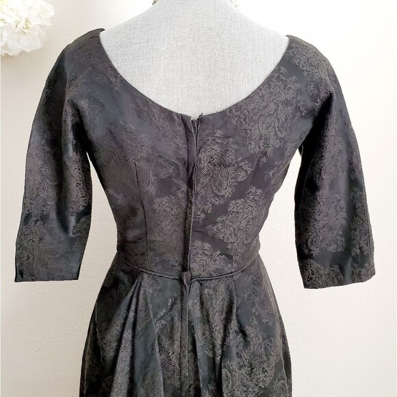 Vintage Handmade Boat Neck Black Dress from the 1950s - Small Size (Vintage) - Picture 7 of 8